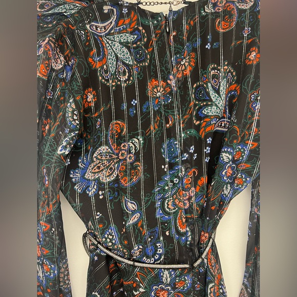 Veronica Beard Kaira metallic printed silk-blend chiffon maxi dress size 10 - Picture 15 of 16